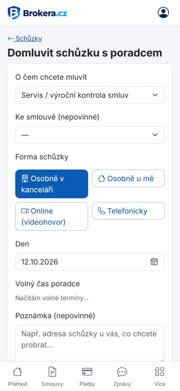 Domluvení schůzky s poradcem: účel, forma a volné termíny